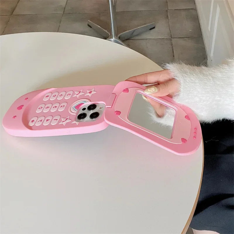 Pink Lady Flip Mirror iPhone Case