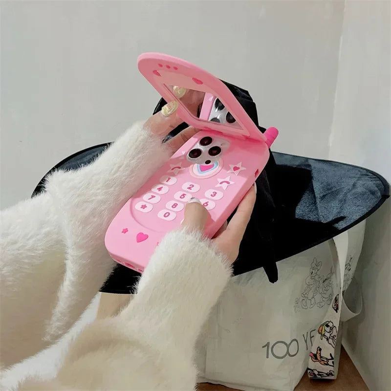 Pink Lady Flip Mirror iPhone Case