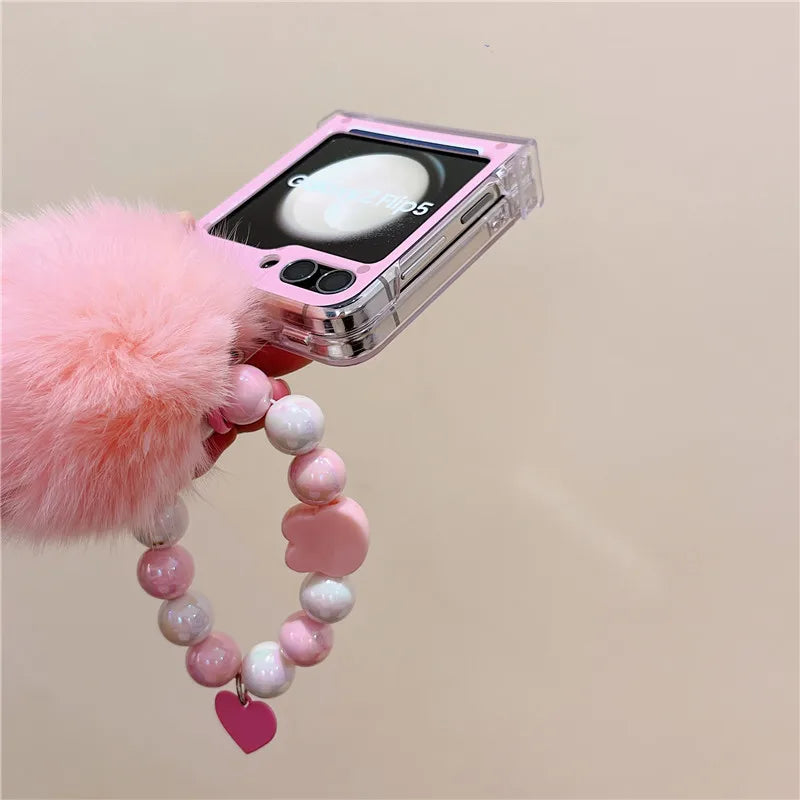 Kawaii Samsung Galaxy Z Flip Phone Case w/ Bracelet