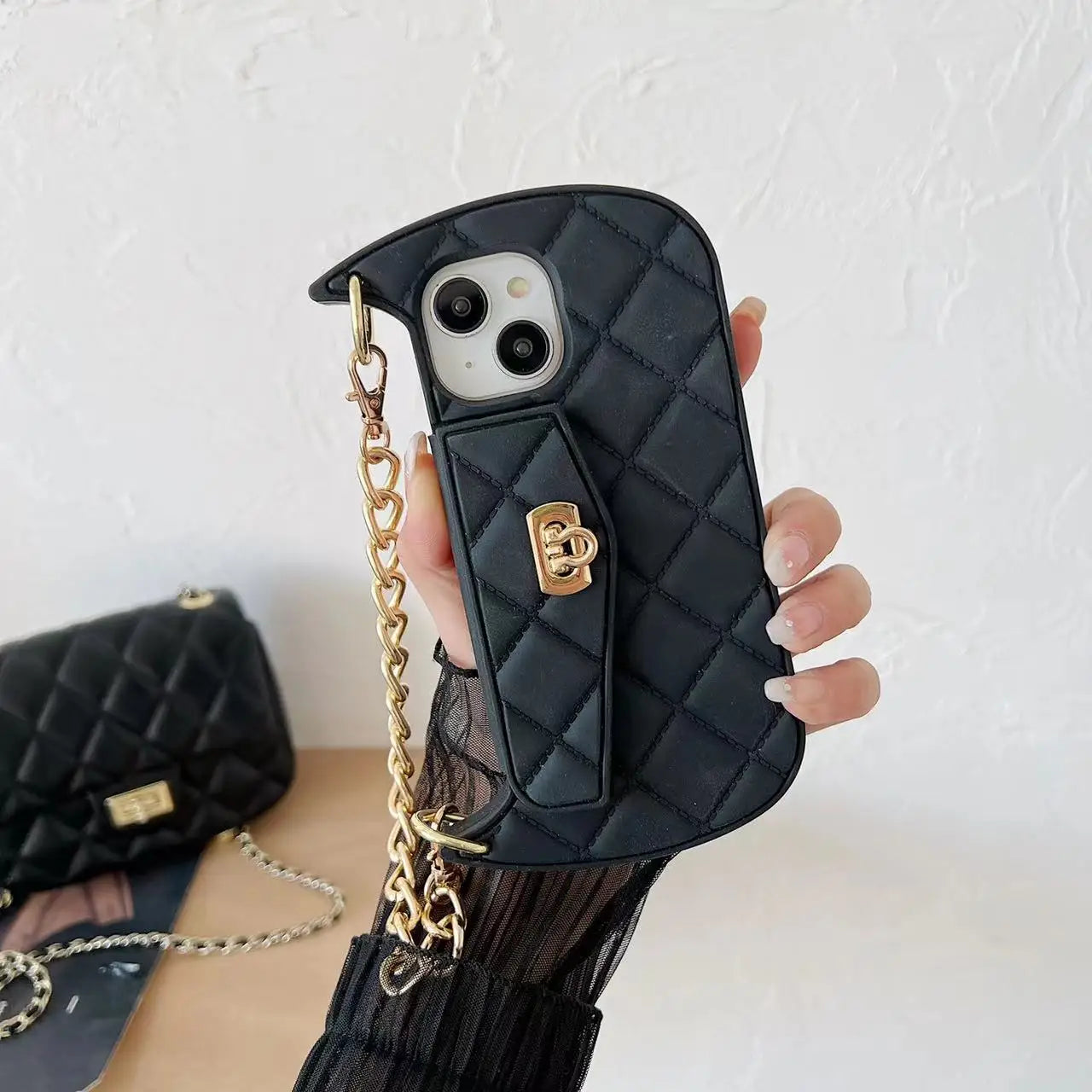 Fancy Wallet Purse iPhone Case w/ Chain