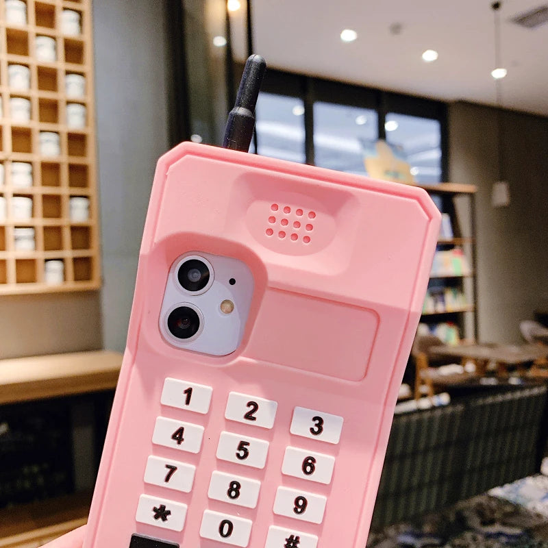 Retro Pink & Black iPhone Case