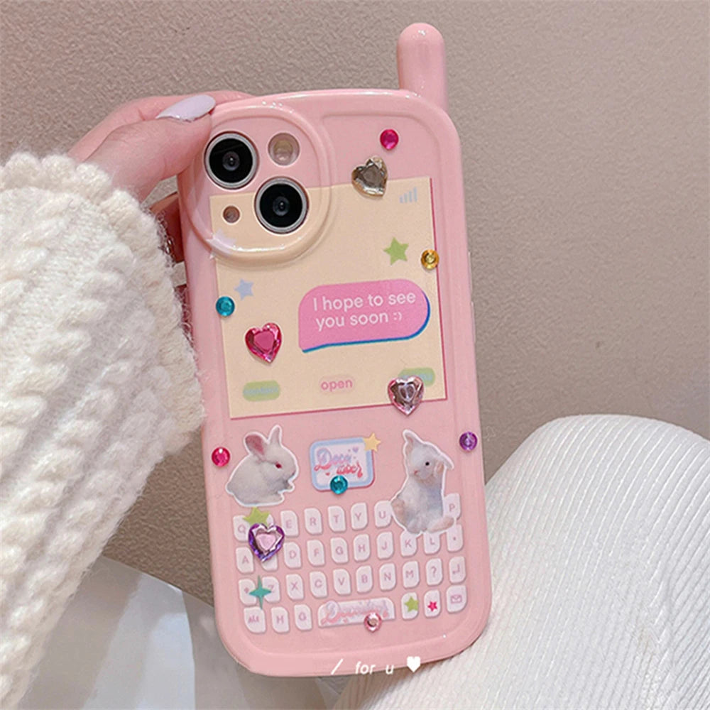 Rhinestone Rabbit iPhone Case