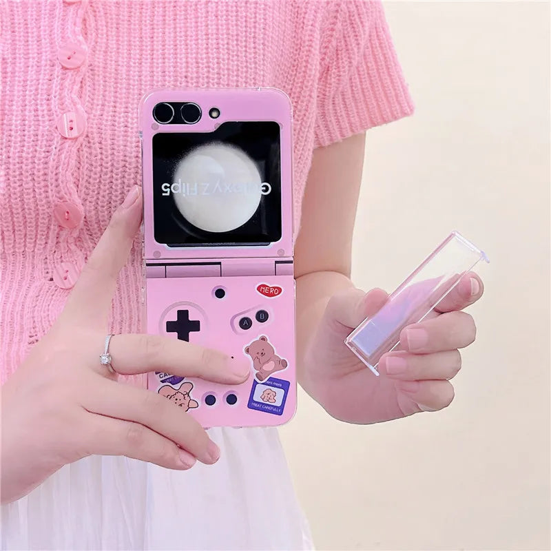 Kawaii Samsung Galaxy Z Flip Phone Case w/ Bracelet