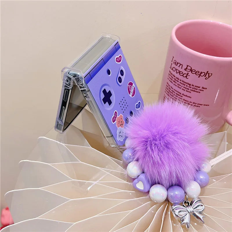 Kawaii Samsung Galaxy Z Flip Phone Case w/ Bracelet