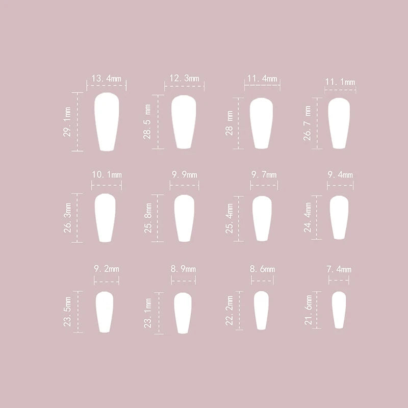 Cute Press on Nails Long Y2k Fake Nails with Design Press on Nails with Adhesive