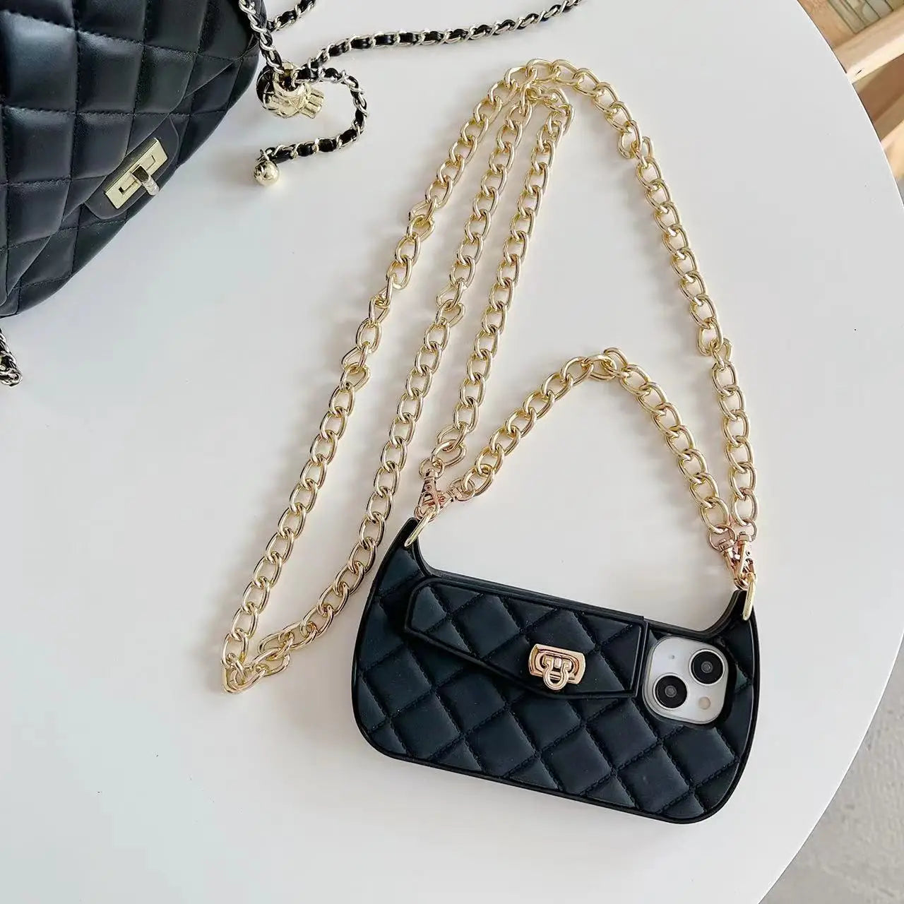 Fancy Wallet Purse iPhone Case w/ Chain