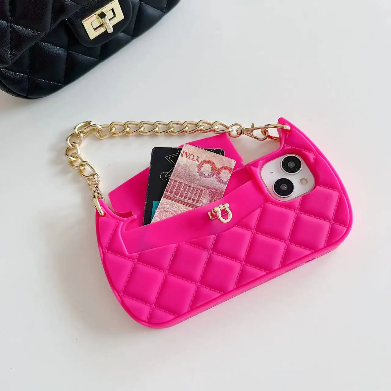 Fancy Wallet Purse iPhone Case w/ Chain