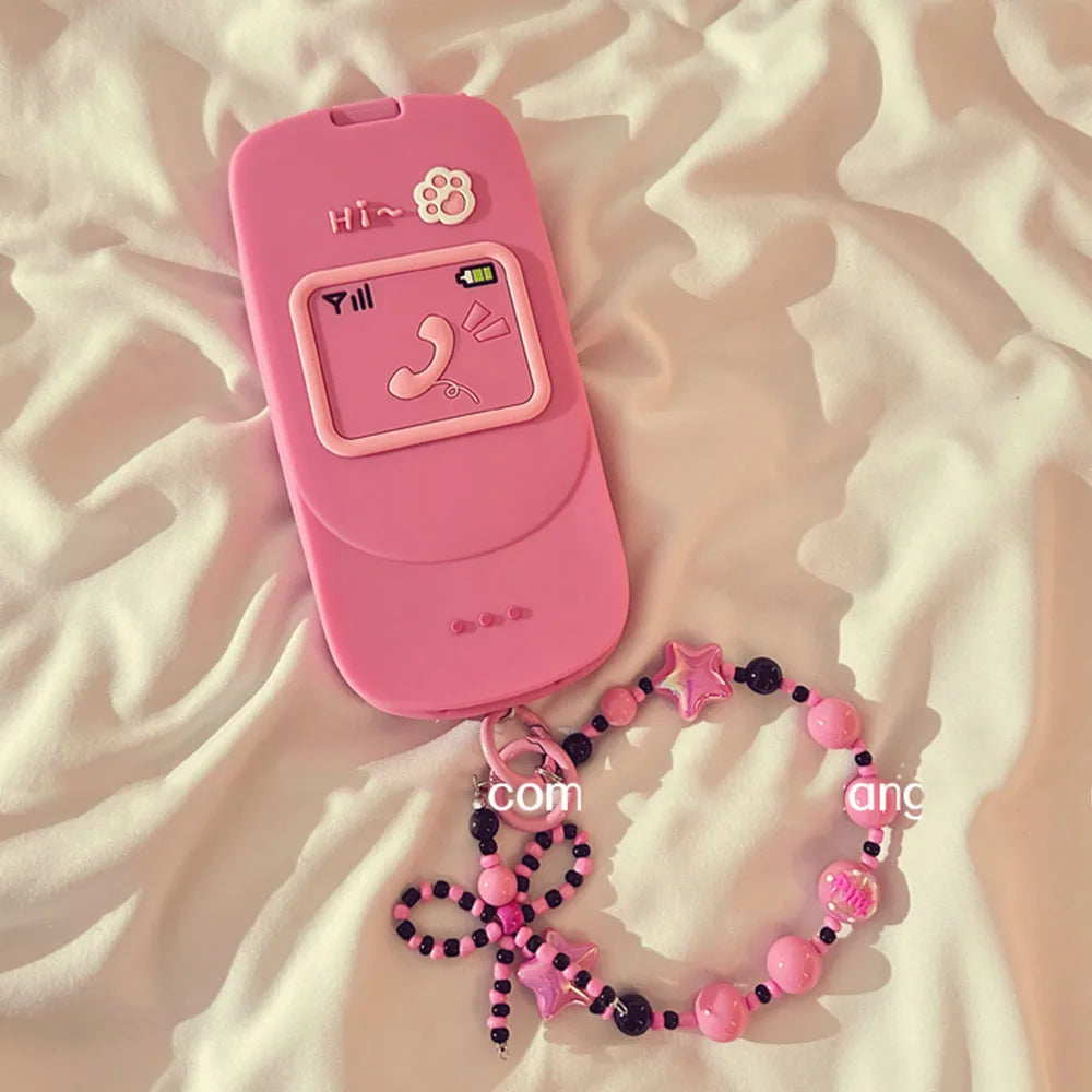Kawaii iPhone Case w/ Bracelet Strap & Mirror